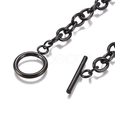 Unisex 304 Stainless Steel Cable Chain Bracelets X-BJEW-P245-39B-1