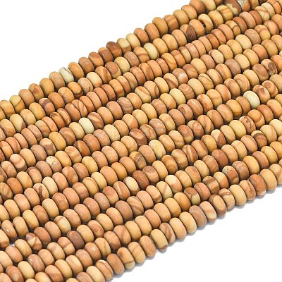 Natural Wood Lace Stone Wooden Jasper Beads Strands G-P575-A40-4x2mm-1