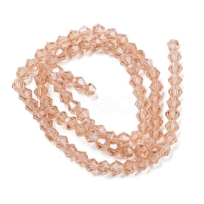 Transparent Electroplate Glass Beads Strands GLAA-F029-4mm-C15-1