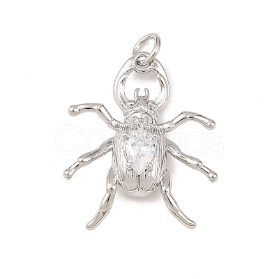 Brass Micro Pave Cubic Zirconia Pendants KK-G544-09P-03-1