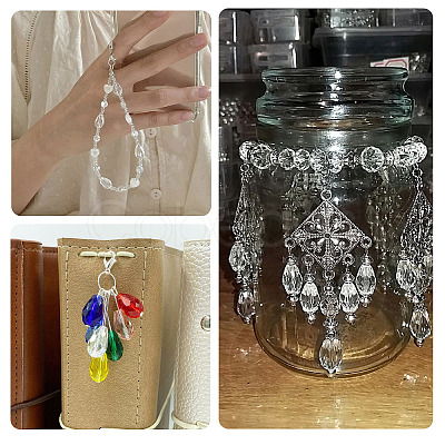 10Strands 10 Colors Transparent Glass Beads Strands EGLA-TA0013-24D-1