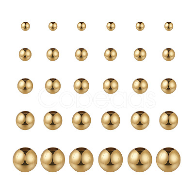 400Pcs 5 Style 304 Stainless Steel Beads STAS-MP0001-10-1