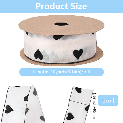 1Roll Printed Polyester Chiffon Ribbons OCOR-CY0002-35B-1