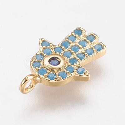 Brass Micro Pave Cubic Zirconia Charms ZIRC-G104-16G-1