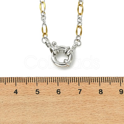2Pcs 2 Colors 3MM Two Tone 304 Stainless Steel Figaro Chain Necklaces NJEW-JN06465-1