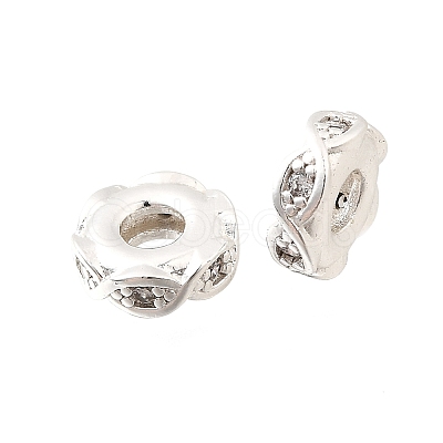 Brass Micro Pave Clear Cubic Zirconia Beads KK-K300-06A-S-1