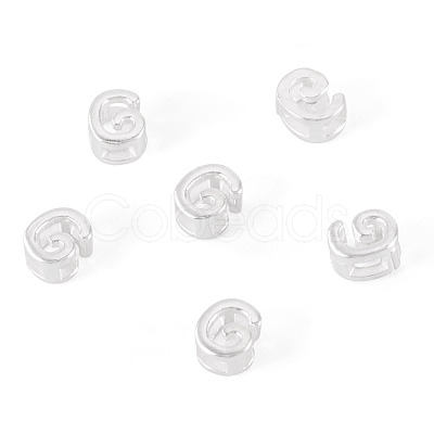 6Pcs 925 Sterling Silver Hollow Initial Beads STER-TA0001-53G-1