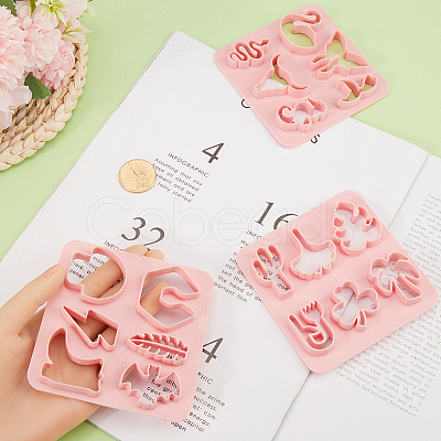 3Pcs 3 Styles Flower Grass Animal ABS Plastic Clay Cutters DIY-GF0009-42B-1