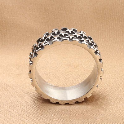 Punk Style 304 Stainless Steel Finger Rings for Men FS-WG83721-01-1