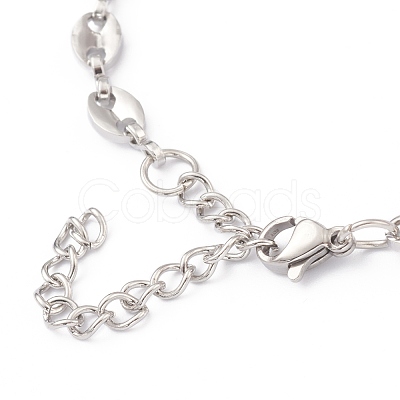 Non-Tarnish 304 Stainless Steel Coffee Bean Chain Necklaces NJEW-O123-01P-1