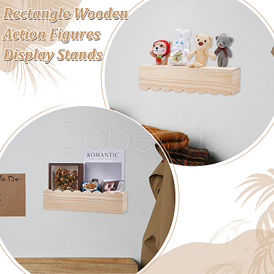 Rectangle Wooden Action Figures Display Stands AJEW-WH0460-089-1
