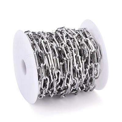 Tarnish Resistant 304 Stainless Steel Paperclip Chains CHS-F011-01B-P-1