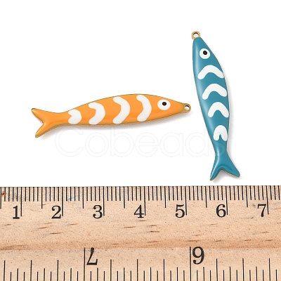 201 Stainless Steel Enamel Pendants STAS-I339-01G-1