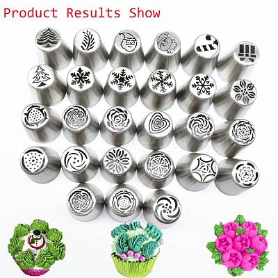 Non-Tarnish Candy Cane Stainless Steel Russian Piping Tips DIY-D036-11P-1