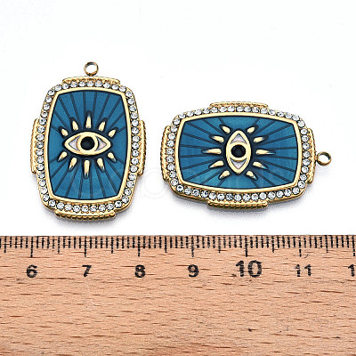 Ion Plating(IP) 304 Stainless Steel Evil Eye Enamel Pendants STAS-N107-04C-G-1