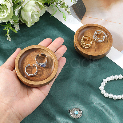 Wood Flat Round Jewely Display Tray LS-ODIS-WH20003-05A-1