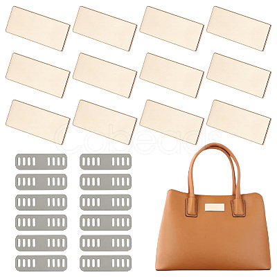 12Pcs Rectangle Alloy Blank Name Tags FIND-PH0062-04KCG-1