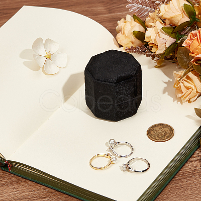 Velvet Cover Plastic Couple Ring Box VBOX-WH20001-02B-1