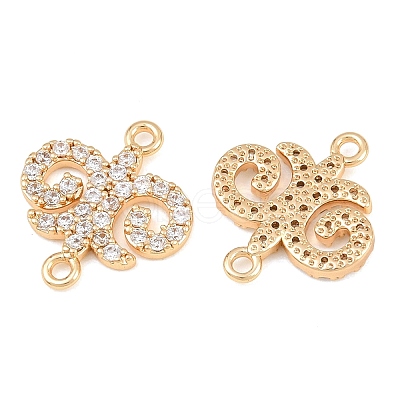 Brass Micro Pave Clear Cubic Zirconia Connector Charms CU-CBA7BFE-03A-G-1