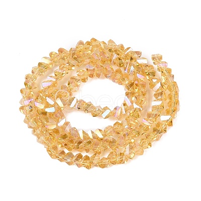 Electroplate Transparent Glass Beads Strands EGLA-Q139-01A-A03-1