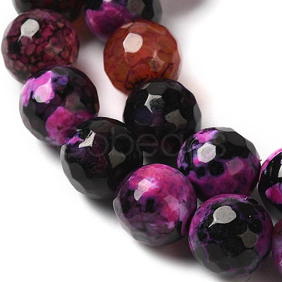 Dyed & Heated Natural Fire Crackle Agate Beads Strands G-P539-B01-07-1