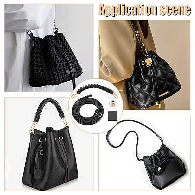 PU Imitation Leather Braided Bag Handles and Purse Drawstring FIND-WR0009-13-1