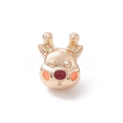 Christmas Theme Alloy Enamel European Beads MPDL-Q213-08G-1