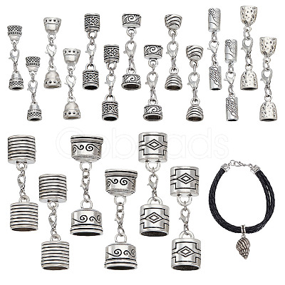 20Pcs 10 Style Alloy Cord End FIND-GA00003-1