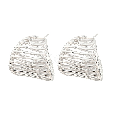 Brass Stud Earrings EJEW-P346-03P-1