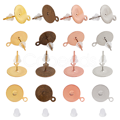 Brass Stud Earring Settings KK-PH0035-72-1