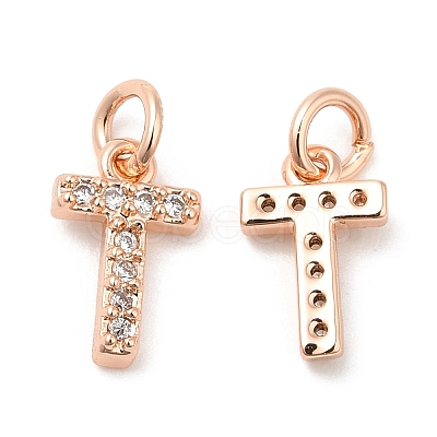 Brass Micro Pave Grade AAA Cubic Zirconia Charms ZIRC-P067-11RG-T-NR-1