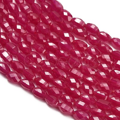 Lab Grown Red Corundum Beads Strands GG-CBAC488-01A-1