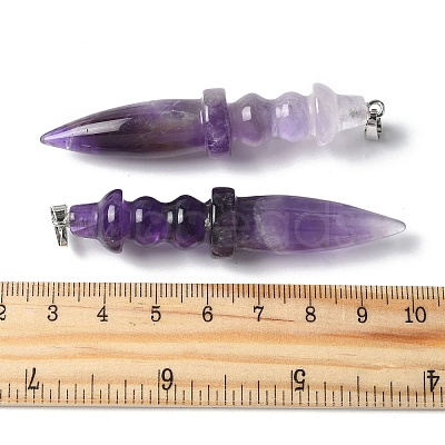 Natural Amethyst Pendants G-C187-02D-1