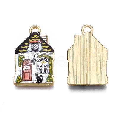 Rack Plating Alloy Enamel Pendants ENAM-T011-159C-1