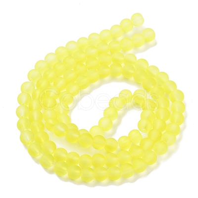 Baking Paint Transparent Glass Bead Strands GLAA-S031-6mm-30-1