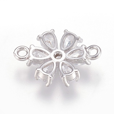 Brass Micro Pave Cubic Zirconia Links ZIRC-F087-10P-RS-1