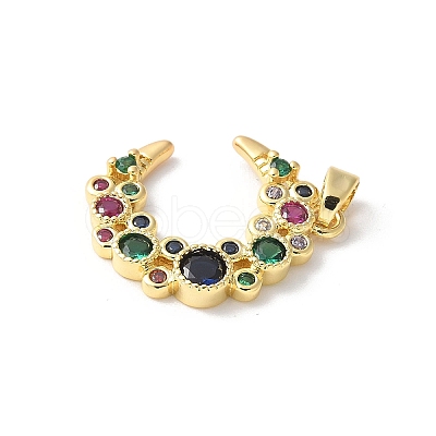 Brass Micro Pave Cubic Zirconia Pendants KK-K403-02G-01-1