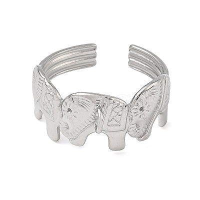 Elephant 304 Stainless Steel Finger Rings Components SA-CBA45D5-18P-1