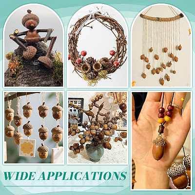 200Pcs Wood Acorn for Display Decorations AJEW-PH0008-19-1