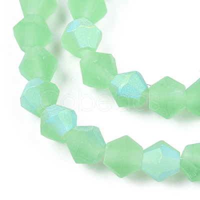 Imitate Austrian Crystal Bicone Frosted Glass Beads Strands GLAA-F029-TM3mm-A24-1