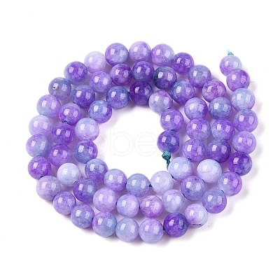 Dyed Natural White Jade Beads Strands X-G-T138-6mm-210-5-1