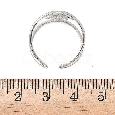 304 Stainless Steel Open Cuff Rings Findings RJEW-A079-10E-P-1