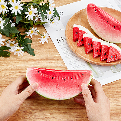 GORGECRAFT Imitation Food PVC Plastic & Silicone Watermelon Display Decorations AJEW-GF0003-14-1