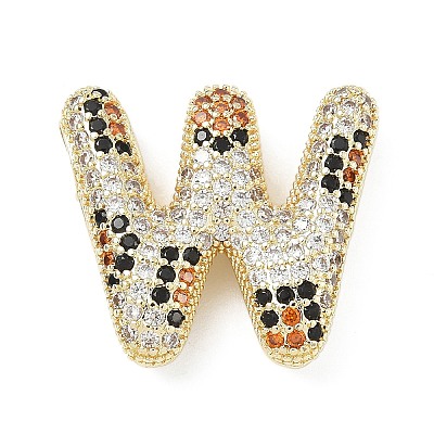 Brass Micro Pave Cubic Zirconia Pendants KK-Z108-02G-W-1