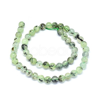 Natural Prehnite Beads Strands G-F602-01-6mm-1