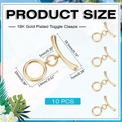 10Bags Brass Toggle Clasps KK-ME0002-40-1