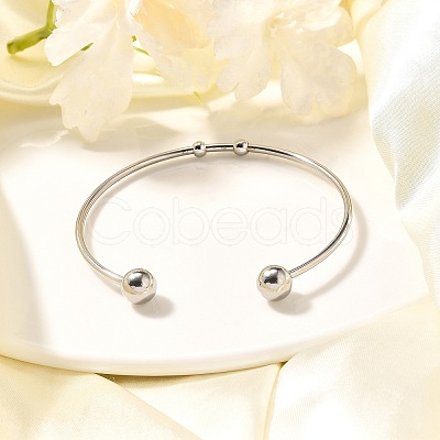 Tarnish Resistant Fashion 304 Stainless Steel Cuff Bangles Torque Bangles BJEW-H473-01P-1