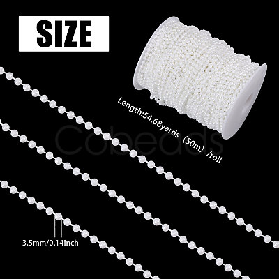 Acrylic Pearl Ball Chains AJEW-WH0766-47B-1