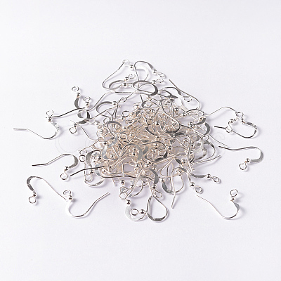 Silver Color Plated Brass Earring Hooks X-KK-Q369-S-1