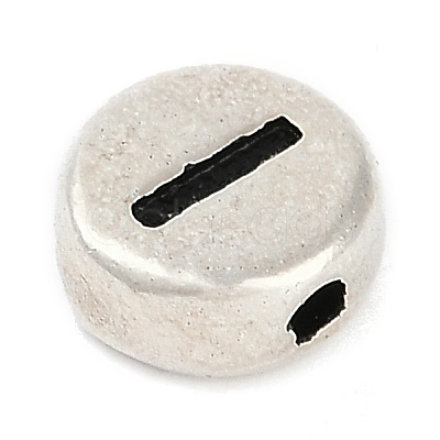 925 Sterling Silver Flat Round with Letter Beads LS-STER-G044-01AS-I-1